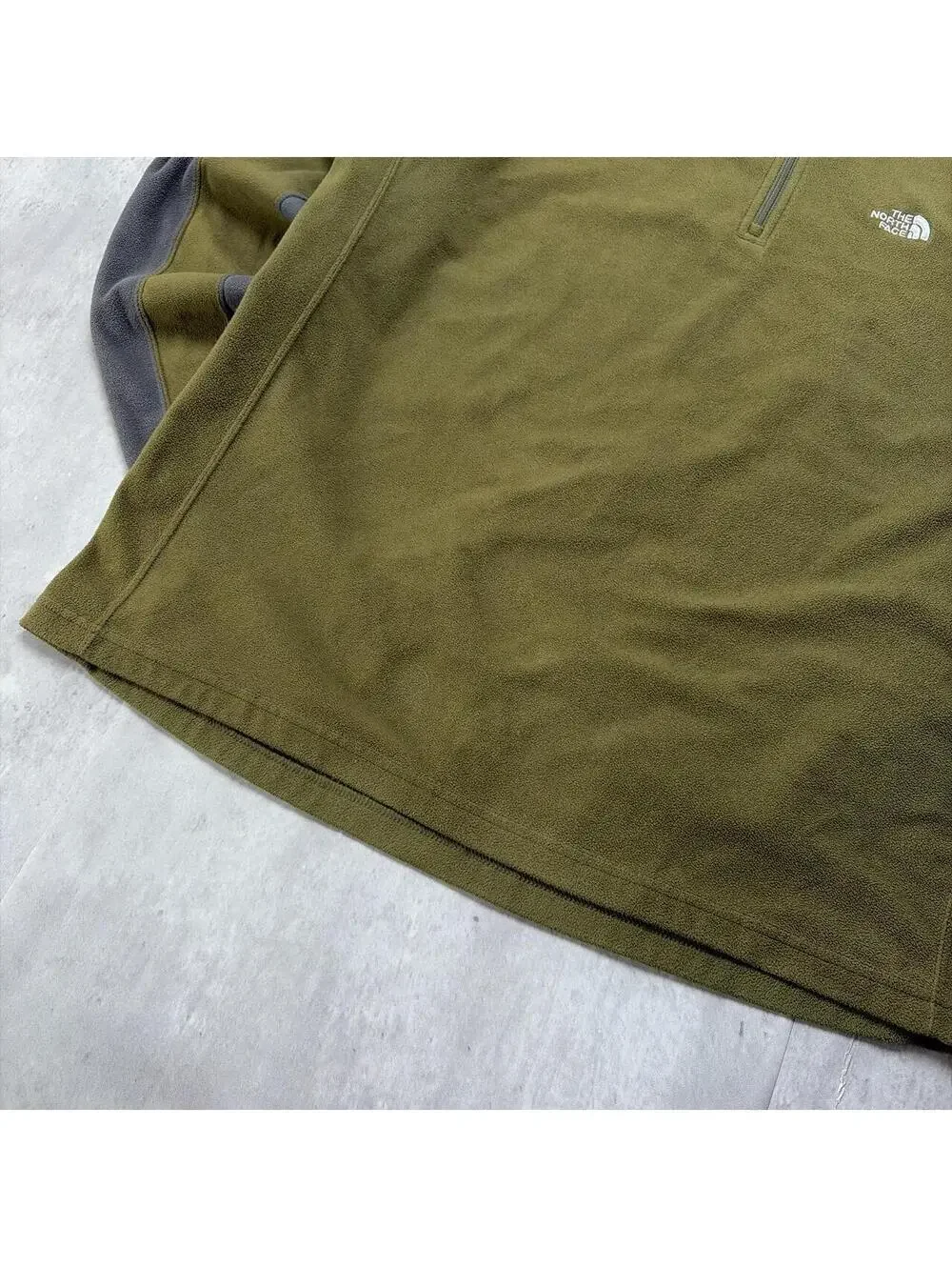 Y2K Olive Green The North Face Fleece Quarter Zip Sweater